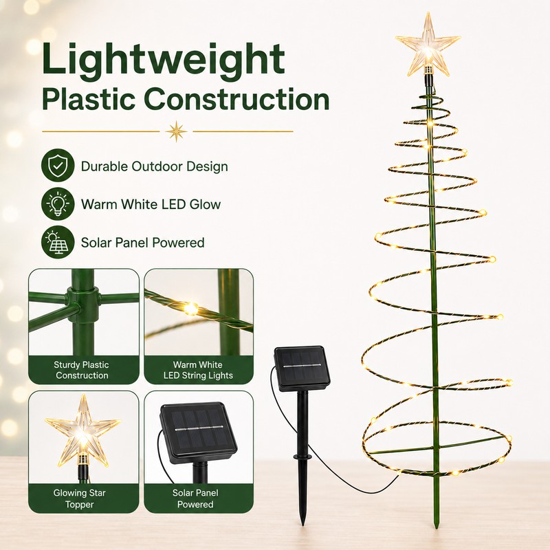 Solar Christmas Tree Light for Outdoor Decor – Waterproof LED