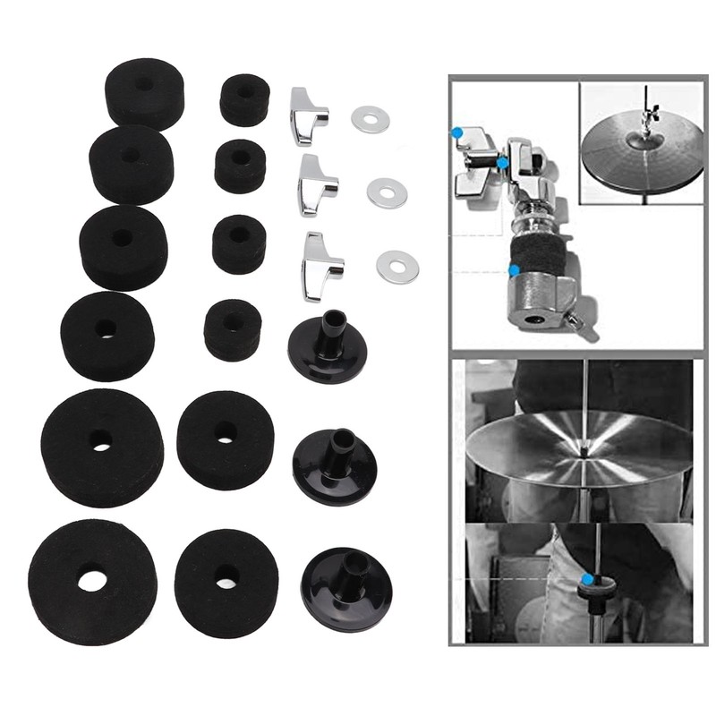 21Pcs Drum Cymbal Felt Pad Non Slip Instrument Accessory Replacement
