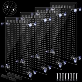 Nuanchu 4 Set Acrylic Fish Tank Divider 17 x 10'' Aquarium Divider Kit Splicable Flexibly Aquarium Divider with Suction Cups Accessories Splicing Board for 30/40/50/65/75/90/125/150 Gallon Tank