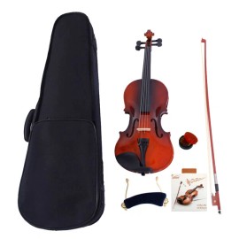 Glarry GV100 1/4 Acoustic Violin w/Case Bow Strings Tuner Shoulder Rest Natural