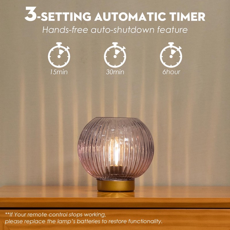 ULAROOM Battery Operated Lamp with Remote Control, Cordless Table Lamps