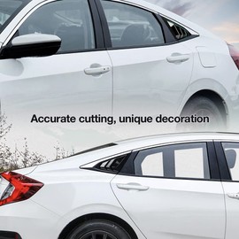 Famboo 10th Gen Civic Sedan Rear Side Window Louvers for 2016-2021 Air Vent Scoop Shades Cover Blinds Racing Style Shutter for Honda Civic Sedan Accessories