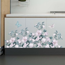 astylishome Wall Stickers for Bedrooms Flower Decals Removable Plants Walls Sticker Peel and Stick for Baby Home Bedroom Living Room Decoration Kitchen Wallpapers 0601