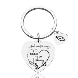 Fish Lovers Christmas Xmas Gifts for Friend Birthday Gifts for Grandpa Dad Fisherman Fishing Lover Gifts for Husband Boyfriend Funny Fishing Keychain Gifts for Grandson Son Fishing Gifts for Men Women