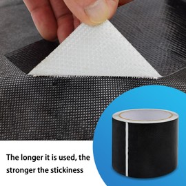 RV Awning Repair Tape Heavy Duty Waterproof Fabric Repair Tape for Tarp Tent Boat Covers Canvas Sail Tape Canopy Air Mattress Patch Kit, UVproof and Heat-Resistant, 3 Inch x 25 Feet, Black