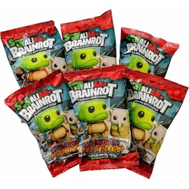 Skifidol 6 Sachets Holographic Cards + Collectible 3D Characters | Italian Brainrot Series Psychedelic Universe | 6 Random Sachets | Random Characters