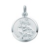Sterling Silver Medium Round St Christopher Pendant On A 18