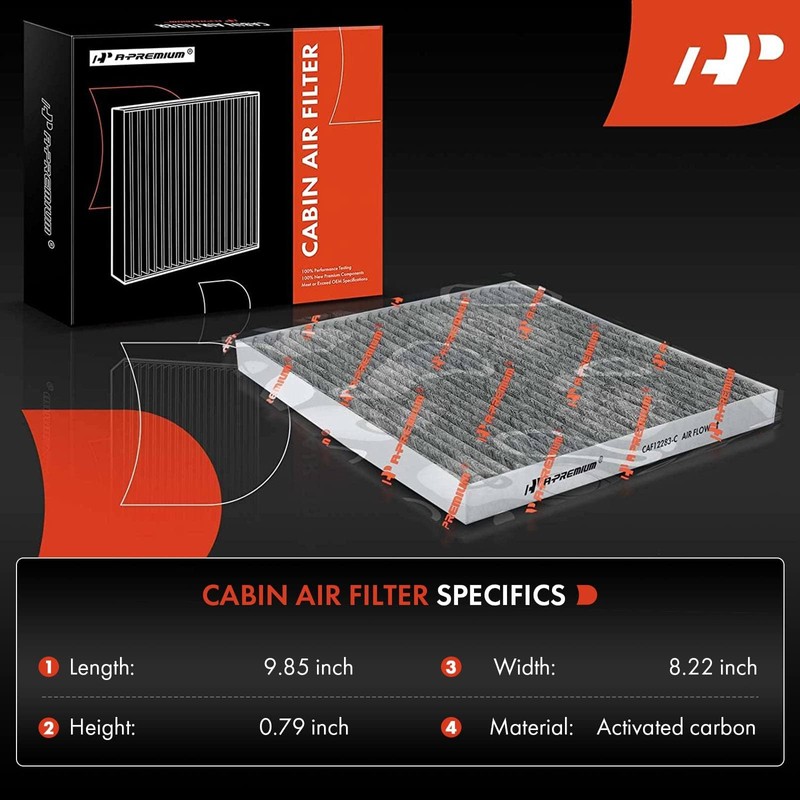 A-Premium 2-PC Cabin Air Filter with Activated Carbon Compatible with