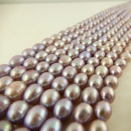 Unbranded Lilac Purple 4mm x 6mm Freshwater Rice Pearls for jewelry making, Great luster