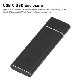 Acogedor Caja M.2 SSD NVMe USB C, USB3.0 5Gbps USB 3.1 10Gbps Caja de Disco Duro Externo para M.2 NGFF (2230/2242/2260/2280) Caja SSD (Negro)
