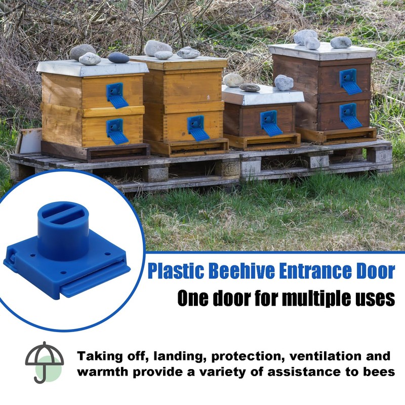8 Pcs Plastic Bee Hive Entrance Disc, Blue Bee Entrance
