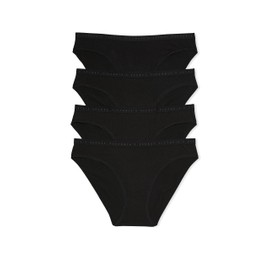 Victoria's Secret Women's Cotton Bikini Underwear, Moderate Coverage Panties for Women, Multi Pack, Black (XL)