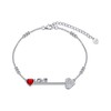 AOBOCO 925 Sterling Silver Bow and Arrow Love Anklet Bracelet