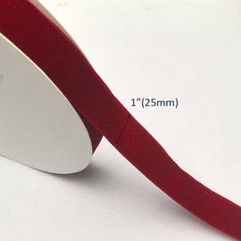 Chenkou Craft - Cinta de terciopelo roja de Navidad de 25 yardas, 2,5 cm, lote a granel (rojo, 25 mm)