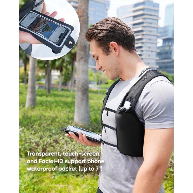 Zelvot Running Vest for Women Men, Adjustable Running Phone Holder
