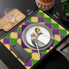 rouihot Mardi Gras Set of 6 Placemats for Dining Table,Gold