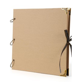Yuforr Scrapbook Photo Albums 80 Pages Thick Kraft Square Paper Scrap Book Ideal for Your Scrapbooking Albums Art & Craft DIY Projects (28 x 28 cm)-Brown