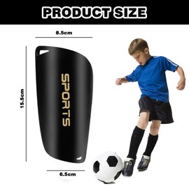 NICECONE 2 Pcs Shin Guards Pads For 6-12 Years Kids, Mini Shin Pads with EVA Cushion Protection Boys Girls Shin Guards for Soccer Football Game (Black)