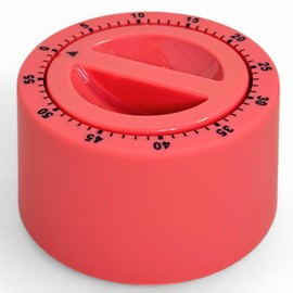 MIJOMA Kitchen Timer 60 Minutes - Egg Timer in Colourful Colours, Diameter 7 x 4 cm, Mechanical, Practical Kitchen Accessories (Vivid Coral)