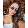 Laurinny Retro Small Narrow Rectangle Sunglasses for Women Men Trendy