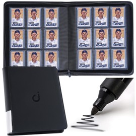 D DACCKIT Top Loader Binder, Holds 288 Cards - 9 Pocket Top Loader Binder for 3" x 4" Rigid Card Holders for Trading Cards or Sports Cards（Classic Black Model A）