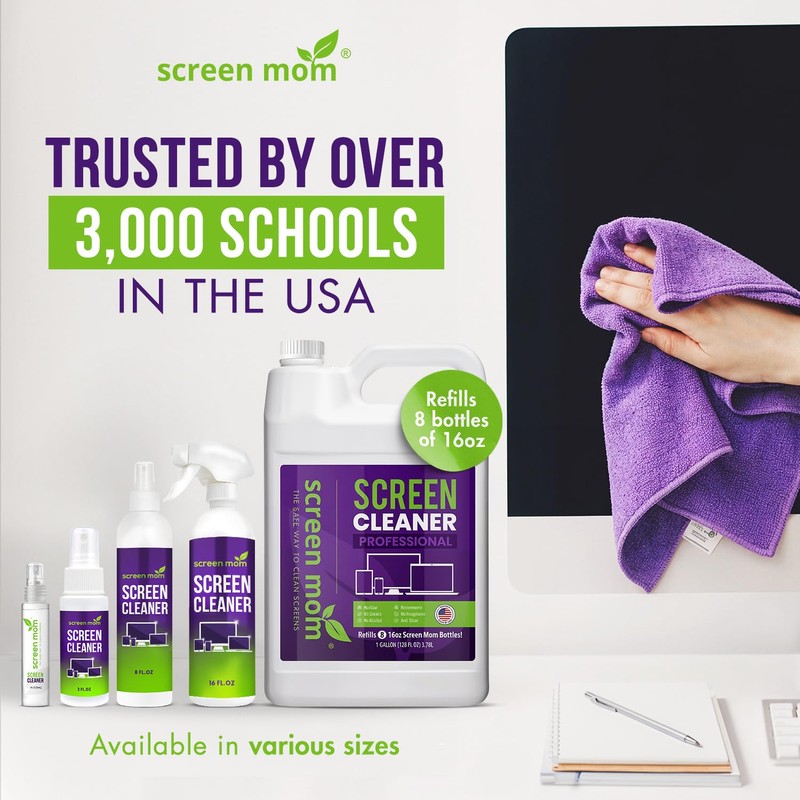 Screen Mom Screen Cleaner Purple Microfiber Cloths (4-Pack) - Microfiber