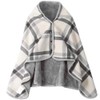 Fleece Wearable Blanket with Buttons - Comfy Poncho Throw Flannel