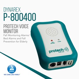 Dynarex Protech Voice Monitor - Fall Monitoring Alarms/Bed Alarms and Fall Prevention for Elderly - Medical Bed, Chair Pressure Sensitive Alarm for Caregiver - Home Care, Hospital, Hospice Equipment