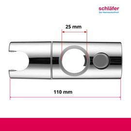 Schläfer 8126025 | Shower Support Bracket 25mm, Sliding Shower Rail Up and Down in Abs Universal Adjustable Hand Shower Bracket Rotatable 360° Central Sliding Support for Shower Hose diam25 mm