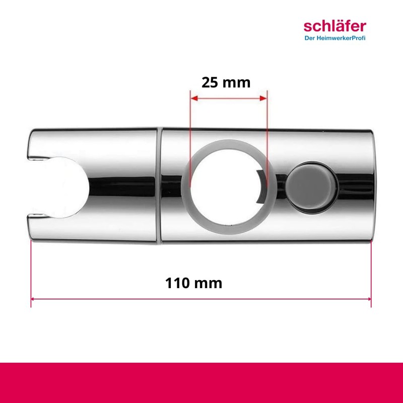 Schläfer 8126025 | Shower Support Bracket 25mm, Sliding Shower Rail