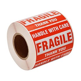 Alitamei Caution Fragile 500 Fragile Stickers 2 x 3 Inch Fragile Stickers Labels Moving Warning Sticker "Handle with Care - Fragile - Thank You"