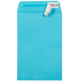 JAM PAPER 6 x 9 Open End Colored Catalog Envelopes with Peel and Seal Closure - Blue - 50/Pack