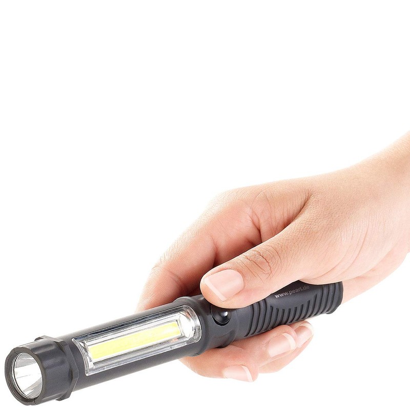 PEARL Hand Lamp: 2-in-1 LED Torch with COB LED Work