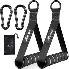 Exercise Handles, Resistance Bands Handles, Tricep Rope Cable Attachment, Gym Cable Machine Handles Replacement Attachment, Home Gym Equipment Heavy Duty Workout Grips
