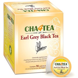 Cha4TEA 36-Count Earl Grey Tea Pods for Keurig K-Cup Brewers