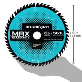Genuine B-57342 6-1/2" 56T Carbide-Tipped Cordless Plunge Saw Blade OEM Replace for Cutting Wood, MDF and Laminate with Cordless 6-1/2" Plunge Circular Saw，Compatible with Makita B-07353, Wen BL655