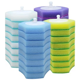 32PCS Disposable Toilet Brush Heads Only Compatible with BOOMJOY Disposable Toilet Brush 4 Mixed Color