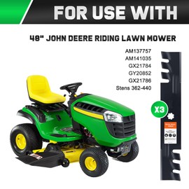 Grasscool D140 Blades for John Deere GY20852 E140 LA145 D160 S170 E170 E160 Z355e D155 Z255 LA130 Deck Lawn Mower(Toothed Mulching)