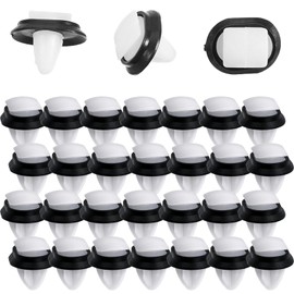 streeHerjjkeA1 Pack of 100 car door trim clips, 856543 71728806, car door trim clips made of plastic with black rubber seal, suitable for 9 mm hole