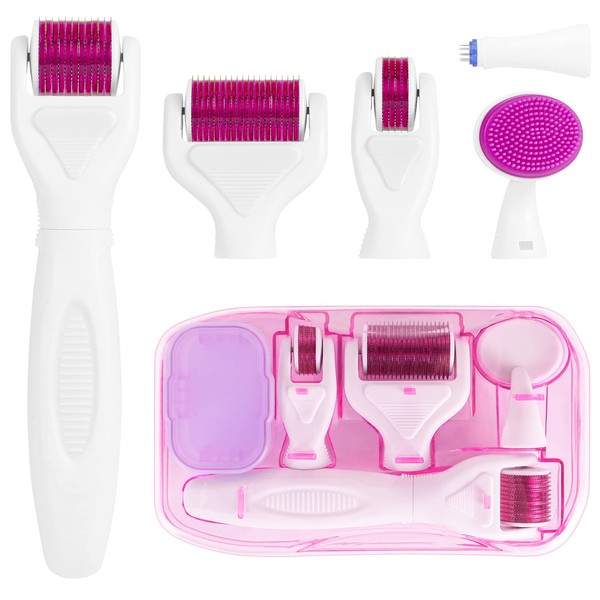 LOPHE 6 in 1 Derma Roller Kit, Professional Microneedling Titanium
