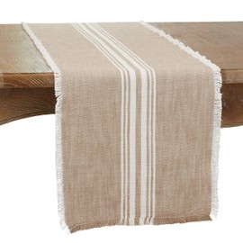 Striped Fringe Table Runner