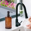 Simeitol 17 OZ Amber Glass Soap Dispenser with Black Stainless