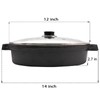 Opexscal Cast Iron Skillet with Tempered Glass Lid, 12-Inch Double