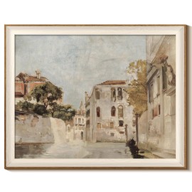 InSimSea Framed Canvas Wall Art Classical Cityscape Artwork Wall Decorations View of Venice Canvas Prints Bathroom Pictures Farmhouse Office Home Wall Decor 16x20In