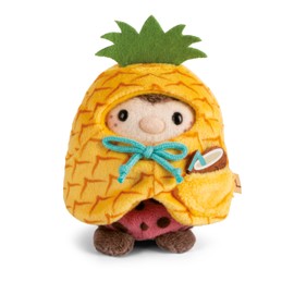 NICI Cuddly Toy Ladybird Dozz 8 cm with Coconut & Pineapple Costume in Gift Box - Red - Soft Plush Toy Cute Plush Toy for Cuddling and Playing, for Children and Adults - 61651
