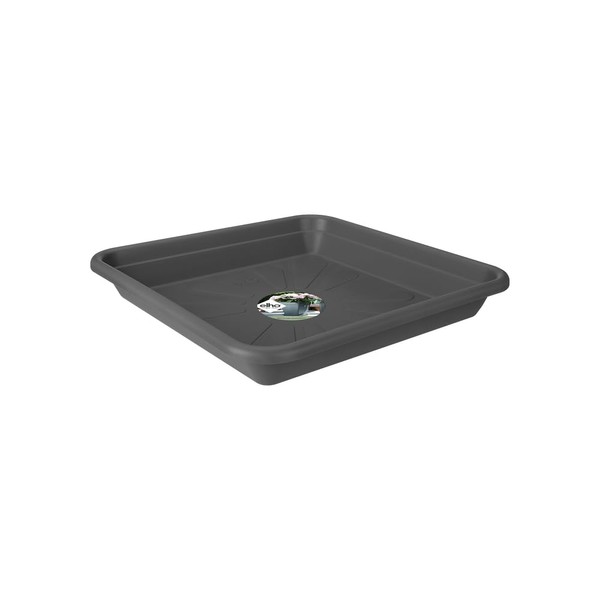 elho Universal Saucer Square 20 - Saucer for Indoor, Outdoor & Accessoiries - Ø 20.0 x H 3.0 cm - Black/Anthracite