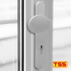 TSS White UPVC Door Handle Pair Set, Sprung, 92mm PZ