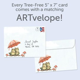 Tree-Free Greetings - Support & Encouragement Card - Artful Designs - 1 Greeting Card + Matching Envelope - Made in USA - 100% Recycled Paper - 5" x 7" - Brighter Frog (GO69872)
