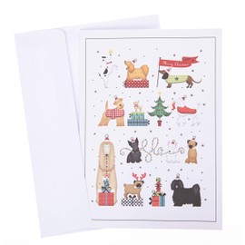 Graphique Holiday Dogs Cards - Pack of 15 Cards with Envelopes - Christmas Greetings - Animal Lovers - Boxed Set - 4.75" x 6.625"