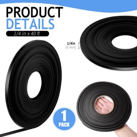 Tellegloww Black Magnetic Tape Roll Thin Strips, 1/4 inch x 40 feet Magnetic Board Dividers Whiteboard Graphic Decorative Tape Marking Line for Classroom Office Art Accessories
